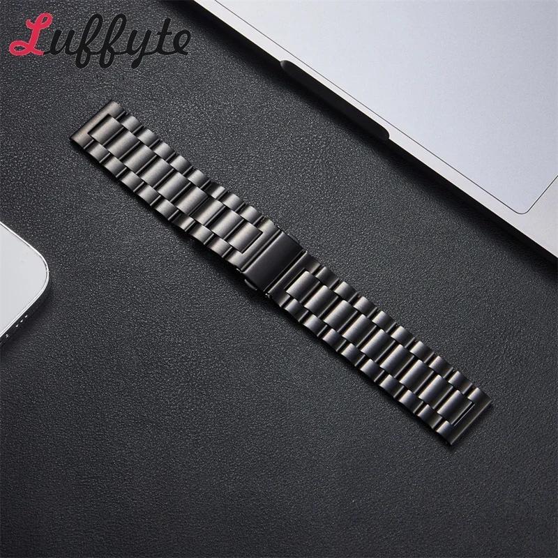 

Ремешок для часов из нержавеющей стали, браслет с застежкой-бабочкой 20/22 мм, ремешок для женщин и мужчин, серебристый, черный, цельнометаллический ремешок для часов, аксессуары 22mm чёрный