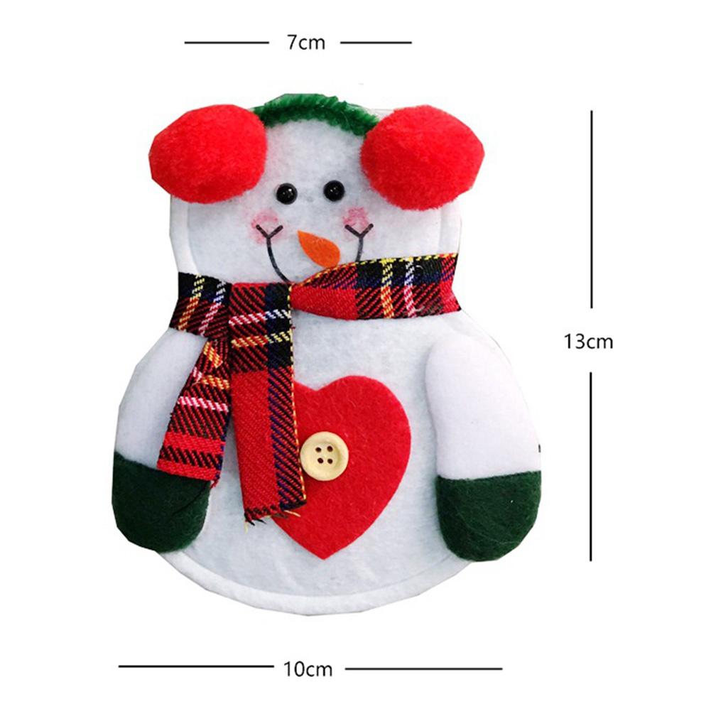 Snowman Knife & Fork Cloth Storage Bag Christmas Household Decoration Furniture(Not Include Knife/ Fork/ Dish)