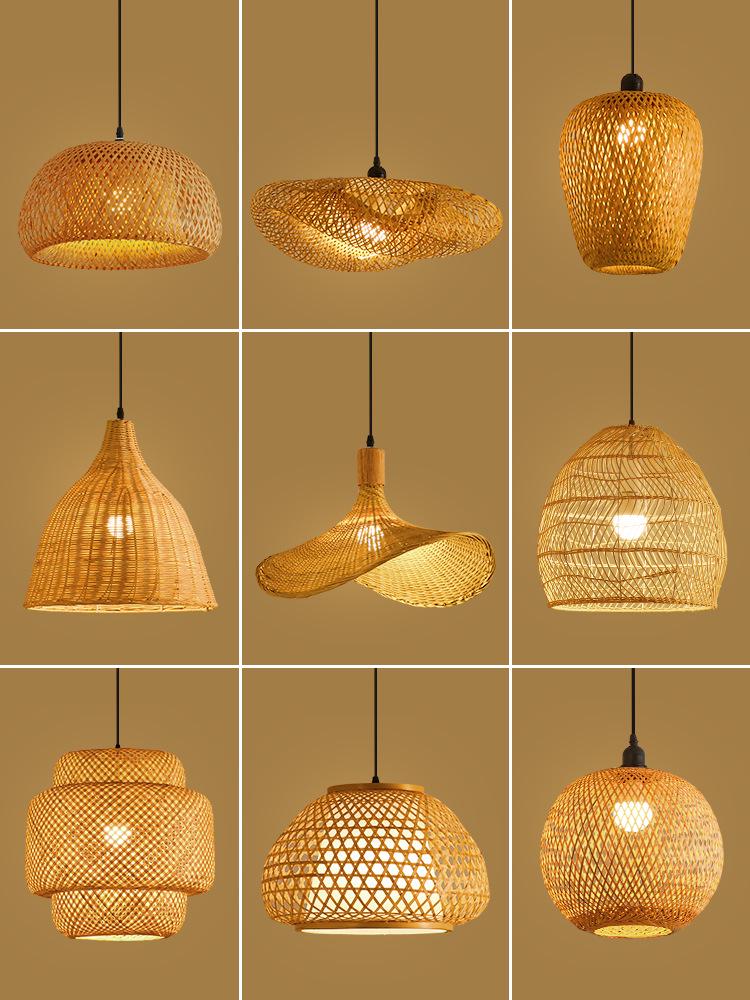 

Подвесной светильник из бамбука и ротанга: Дзен Чайная комната и Ресторан Фонарь Off-white M Model 20*30cm