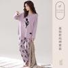 Pajamas Women'S Spring And Autumn Pure Cotton Long-Sleeved Autumn Loose Large-Size Loungewear Cotton Outerwear Set