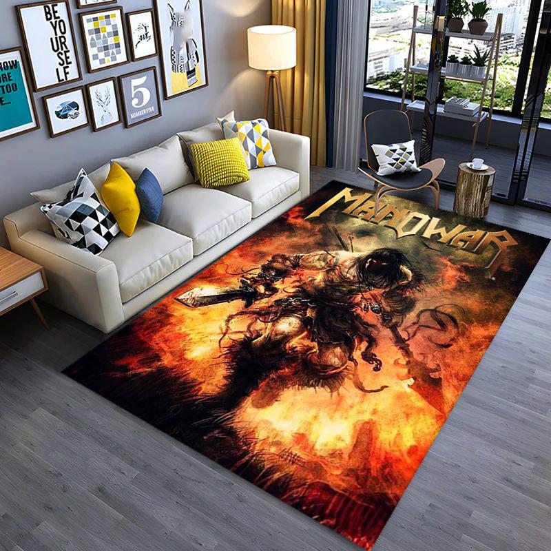 Manowar: Alfombra Power Glory Adecuada para todas las estaciones Decoración del hogar Arte para la habitación Felpudo