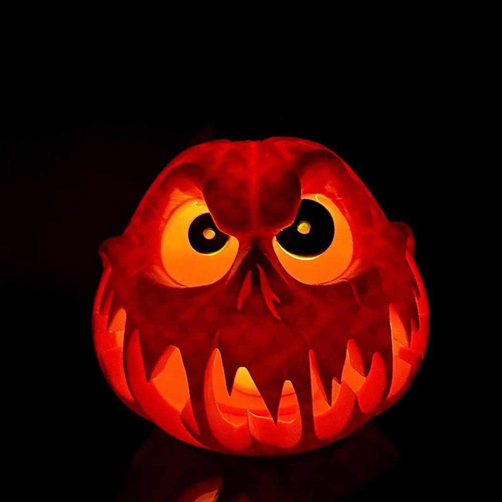 Halloween Pumpkin Lantern Hollow Shape Pumpkin Light Desktop Skull Ghost NightLight Hollow Big Pumpkin Lamp Halloween Decoration