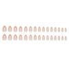 Short Almond Christmas False Nail with Bowknot Designs French Tips Press On Nail Artificial Nail for Women 24 Pcs