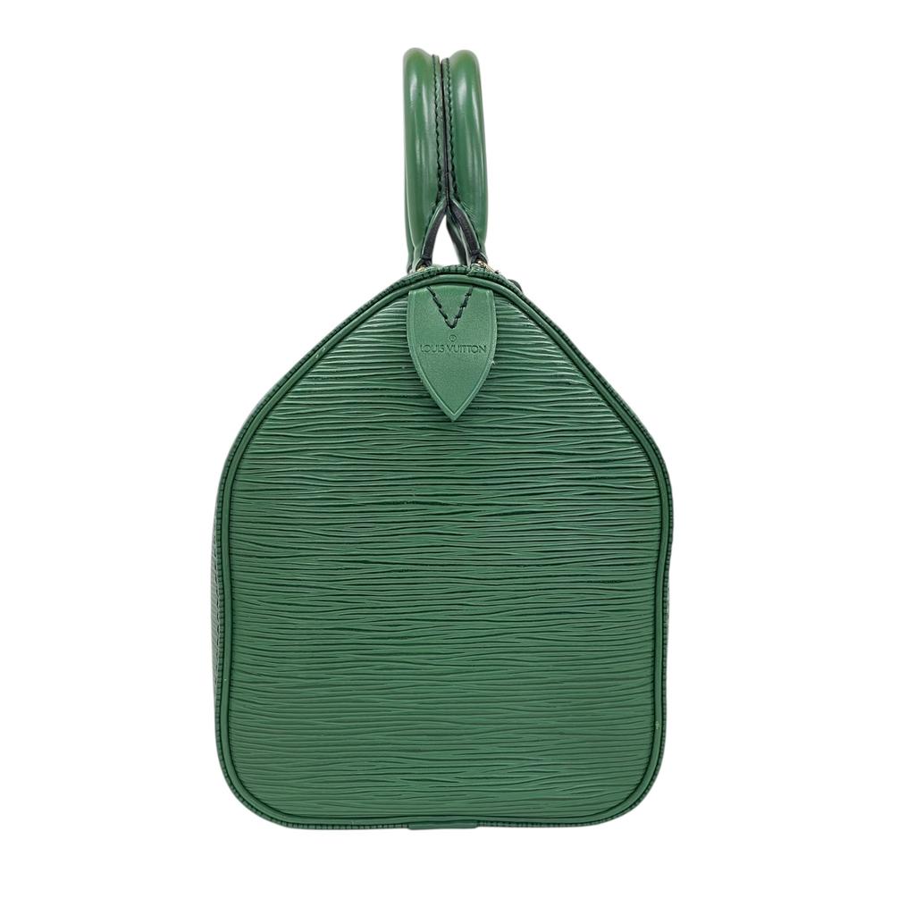 Używana torba Boston Louis Vuitton Epi Speedy 25 M43014 Skóra Epi Zielona Autentyczna 1214