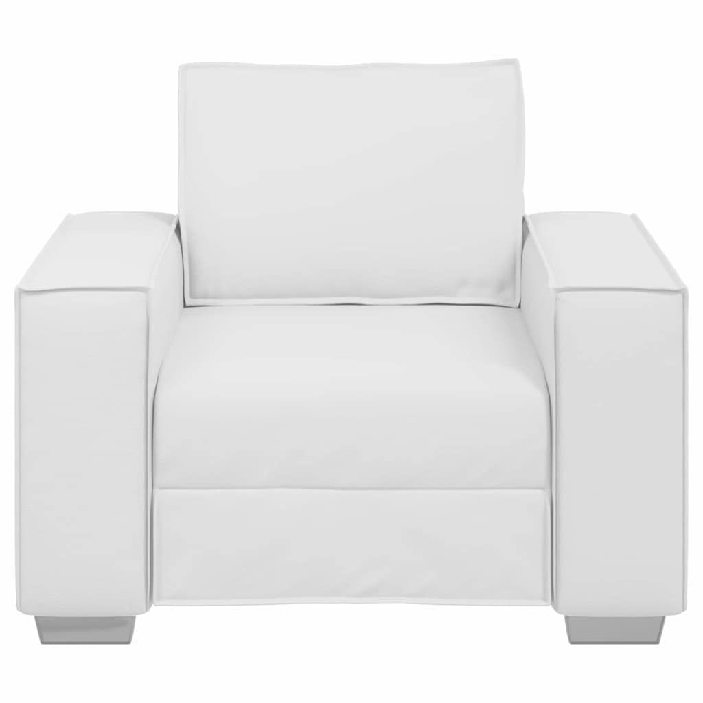 Sofa Armchair White 100 Cm Faux Leather