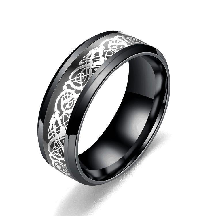 Bague Tendance pour Homme Motif Dragon Dominateur Acier Titane - Mode Européenne et Américaine