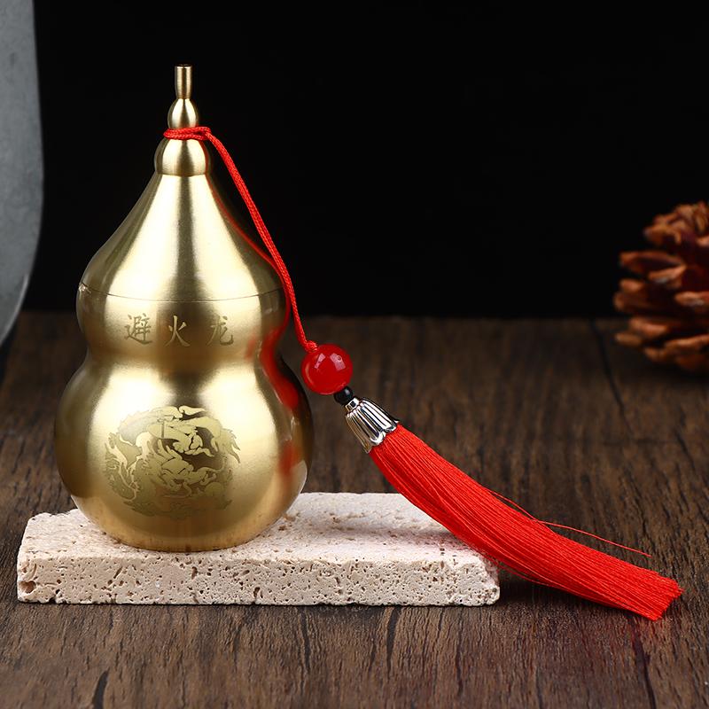 Brass Gourd Feng Shui Ornament With Tassel Feng Shui Decorative Collectible For Prosperity And Longevity Home Office Desk Decor