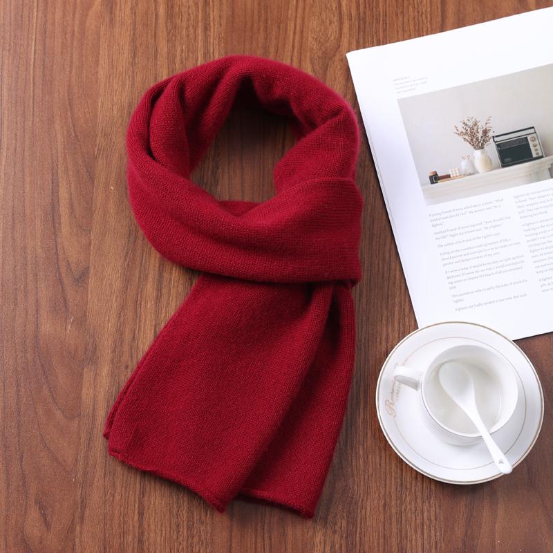 2025 Winter New Fashion Solid Color Cahsmere Scarf Women Outdoor Keep Warm Soft Men Solid Color Wool Knitted Long Scarves 160*26