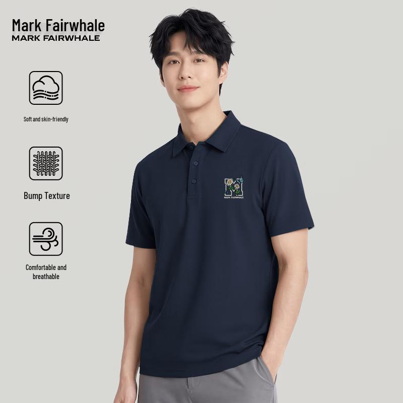 Mark Fairwhale Men s Waffle Weave Short Sleeve Polo Shirt L