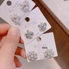 Elegant Zirconia Millet Pearl Stud Earrings with S925 Silver Needle - Exquisite Handheld Bouquet Design for Women