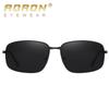 AORON Metal Frame Mens Polarized Sunglasses Fashion Classic Design Driving Fishing Black Glasses UV400 Eyeglasses