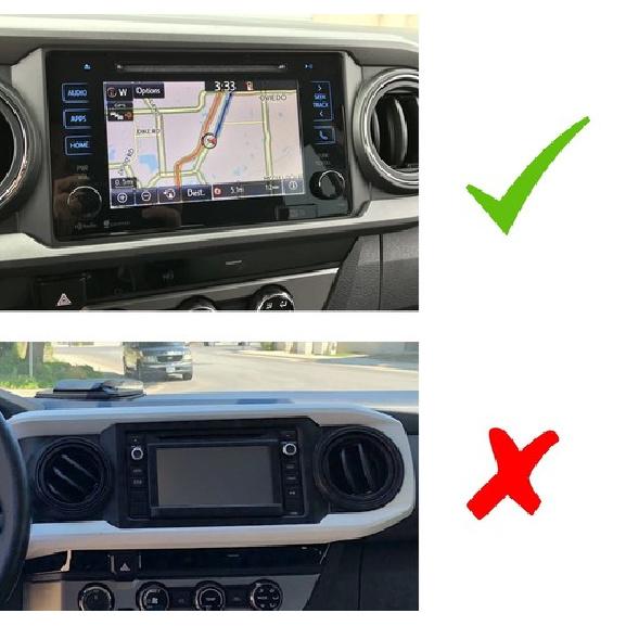 Red GPS Navigation Screen Volume, Tune Knob Ring Covers For 16-23 Toyota Tacoma