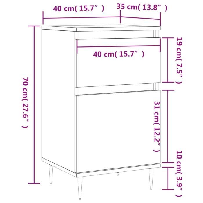 VidaXL Buffets 2 pcs noir 40x35x70 cm bois d’ingénierie 831135