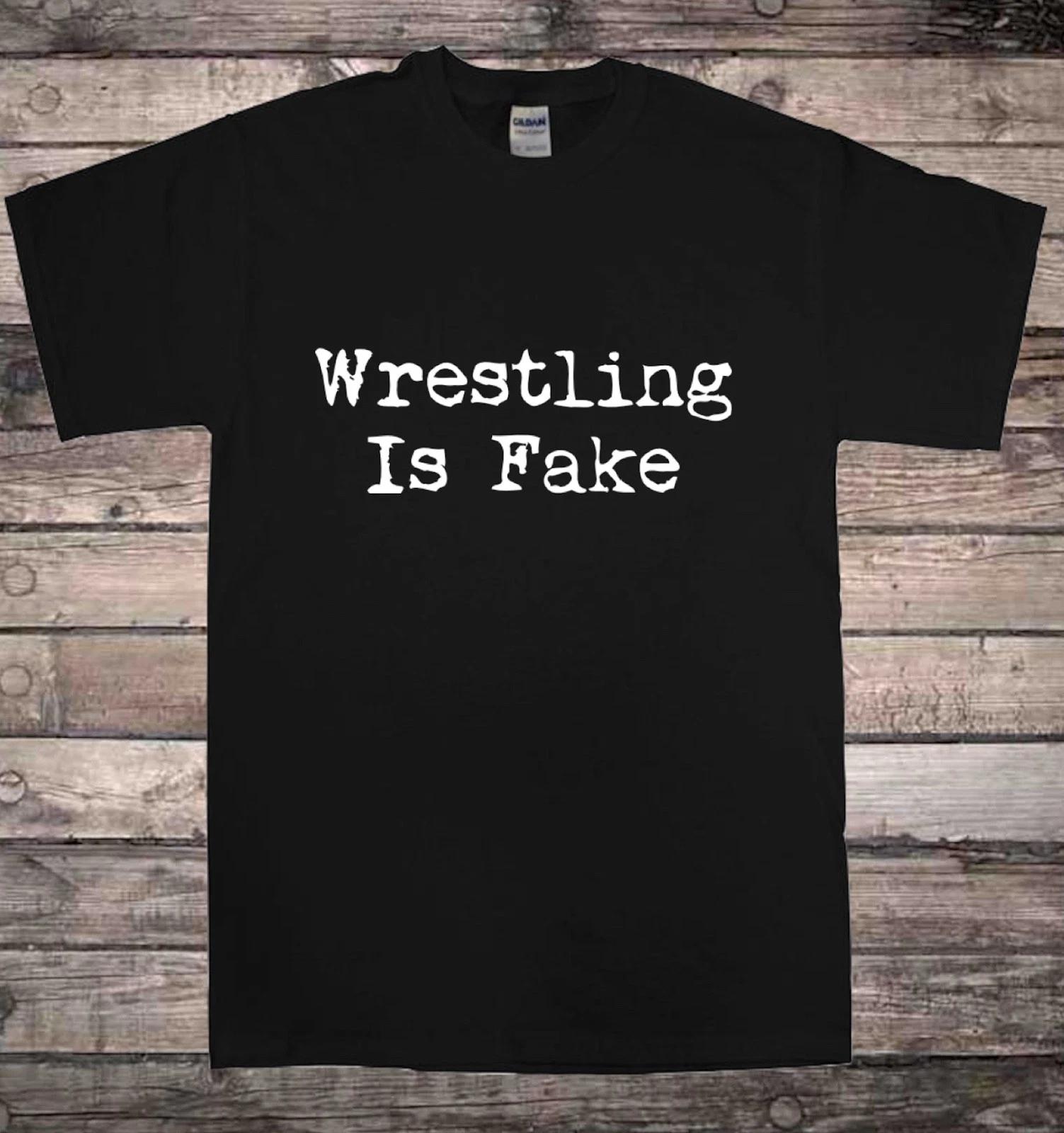 Wrestling is Fake Pro Wrestling Indie T-Shirt M
