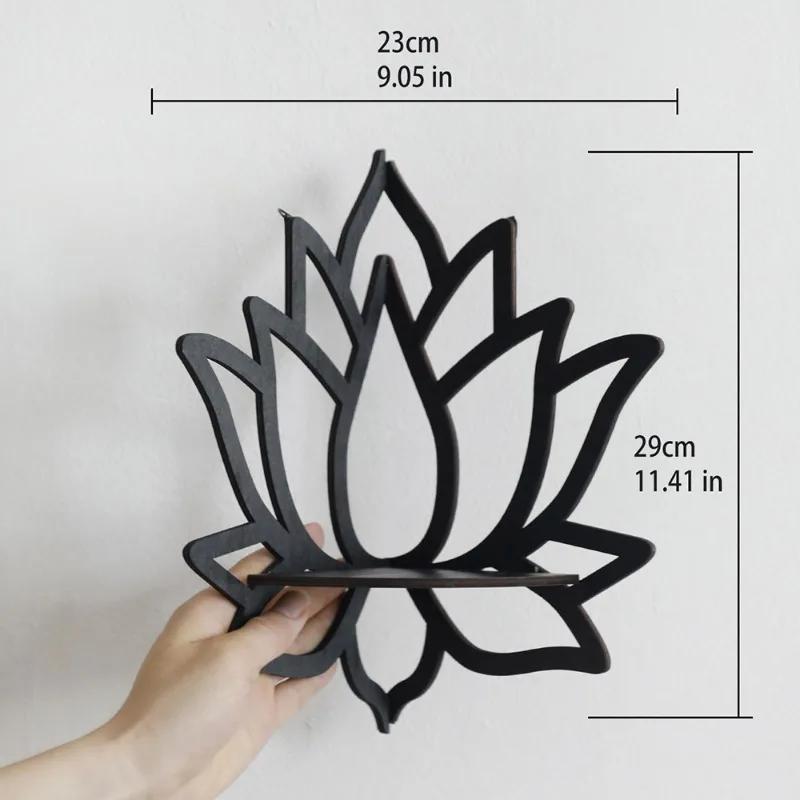 Butterfly Floating Wall Shelf Crystal Shelf Lotus Display Room Ornaments Modern Home Decoration Rack Home Wood Decor Aesthetic
