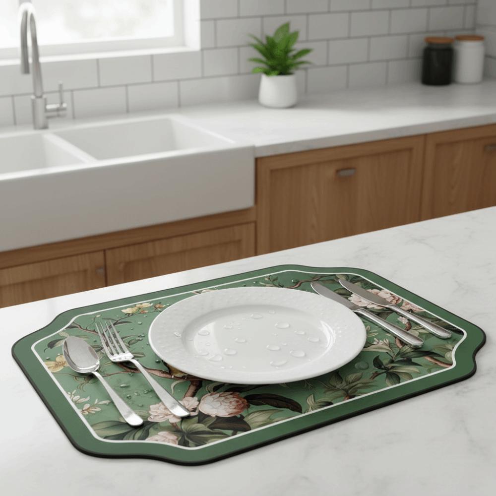 Heat Resistant Dish Drying Mat Quick Dry Table Mat New Diatom Mud Mat Kitchen Dining