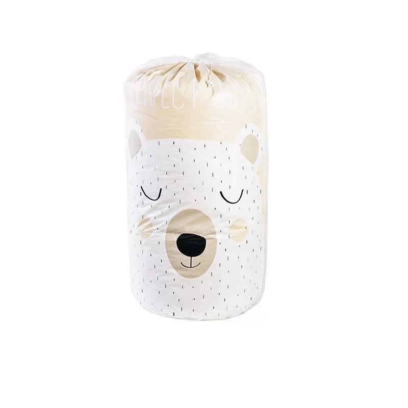1 Stück faltbare Aufbewahrungstasche mit Cartoon-Bär, transparente Aufbewahrungsorganisatoren, Kleidung, Decke, Babyspielzeug, Korb, Reisekoffer, Steppdeckentaschen, MYY