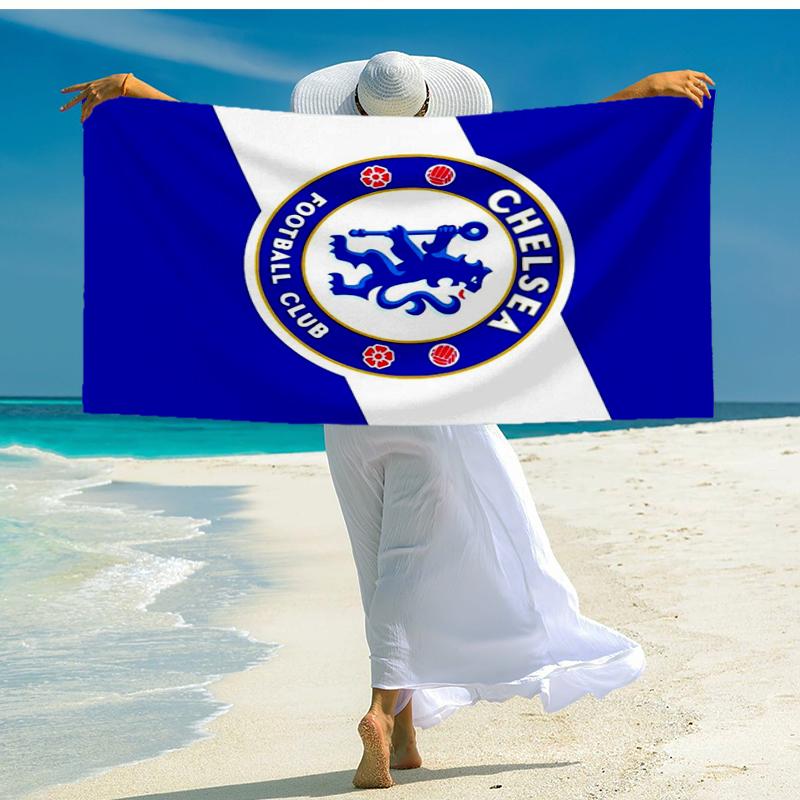 Ultra-Soft Beach Towel with Chelsea Football Club Theme,Ideal for Pool - Camping, Diving - Perfect Travel Essential, Vibrant Beach Towel.