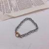 Korean Retro Metal Color Block Titanium Steel Unisex Hip Hop Bracelet