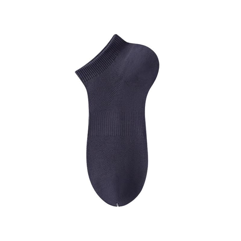 Men s Summer Breathable Mesh Cotton Socks - Solid Color Casual Short Massage Socks