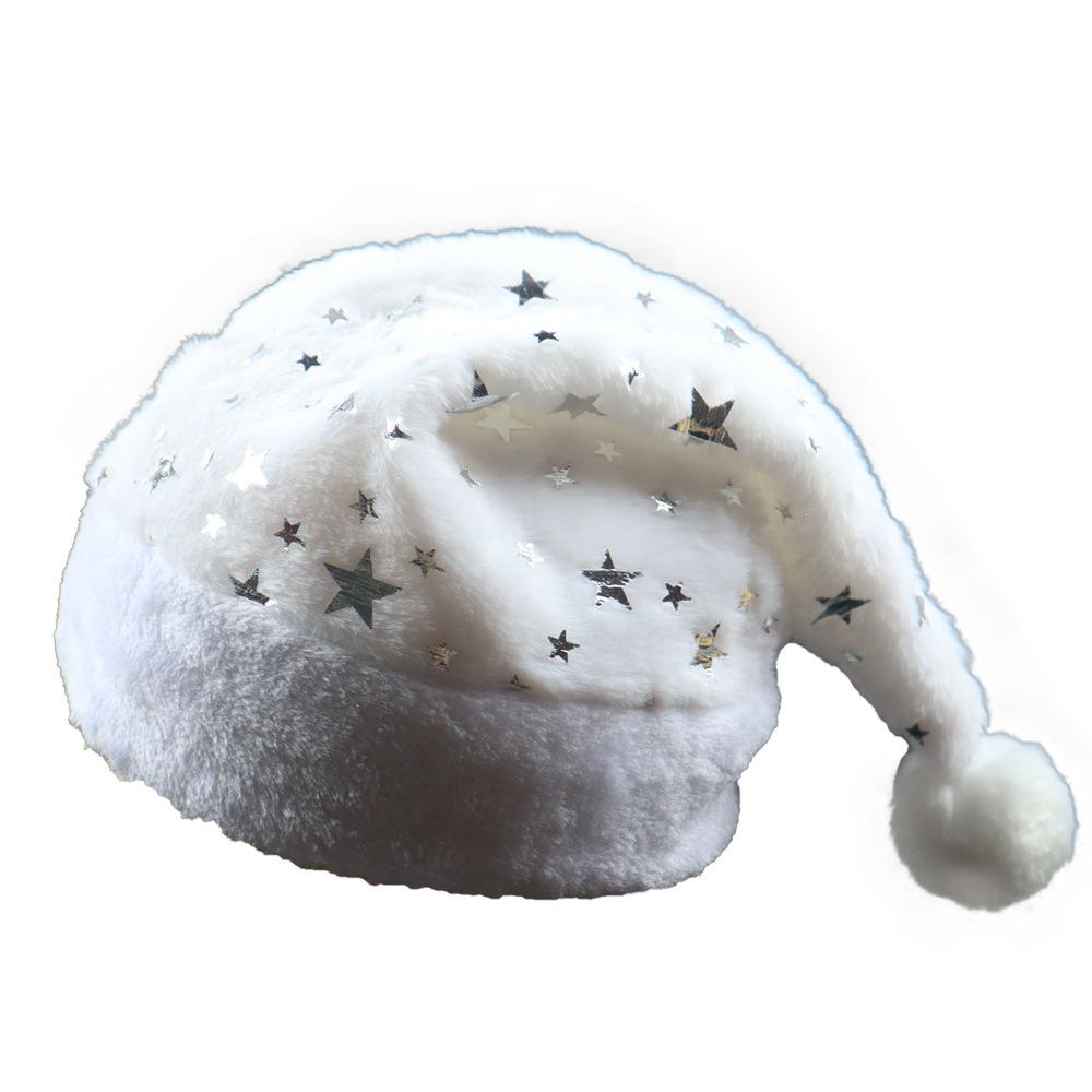 Popular Plush Christmas Hat with Stars & Snowflakes – Imitation Rabbit Fur for Adults & Kids