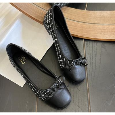 Designer Women's New Ballet Shoes Leather Round Head Women's Shoe Flat Casual Classic Breathable Ladies Single Shoes