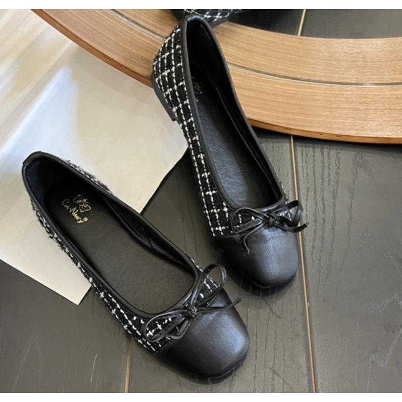 Designer Women's New Ballet Shoes Leather Round Head Women's Shoe Flat Casual Classic Breathable Ladies Single Shoes