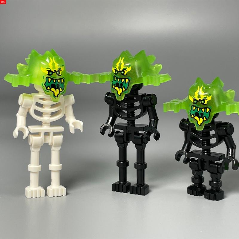 MOC Bricks Skull Cage Halloween Luminous Ghost Horse Skeleton Action Figure Educational Building Blocks Children Toys Gift
