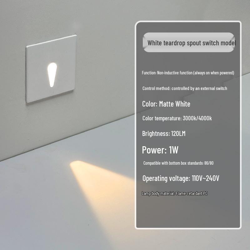 Ultracienka lampka nocna z czujnikiem magnetycznym do wbudowania typu 86 na schody i korytarze