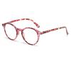 New Fashion Round Print Flower Women Reading Glasses Photochromic Anti Blue Light Hyperopia Eyeglass Frame