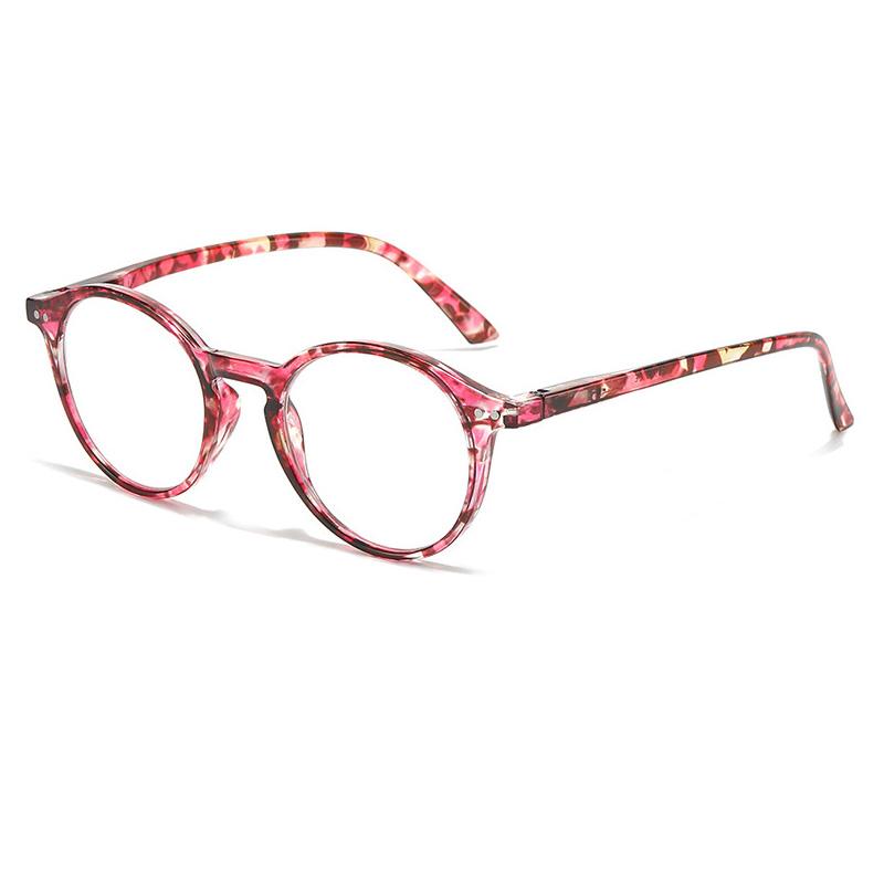 

New Fashion Brand Design Round Print Flower Women Frame Reading Glasses Photochromic Anti Computer Blue Light Hyperopia Eyeglass 0