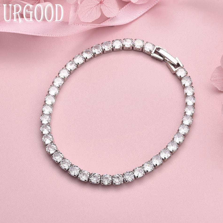 925 sterling silver AAA zircon 16-23cm bracelet wedding jewelry
