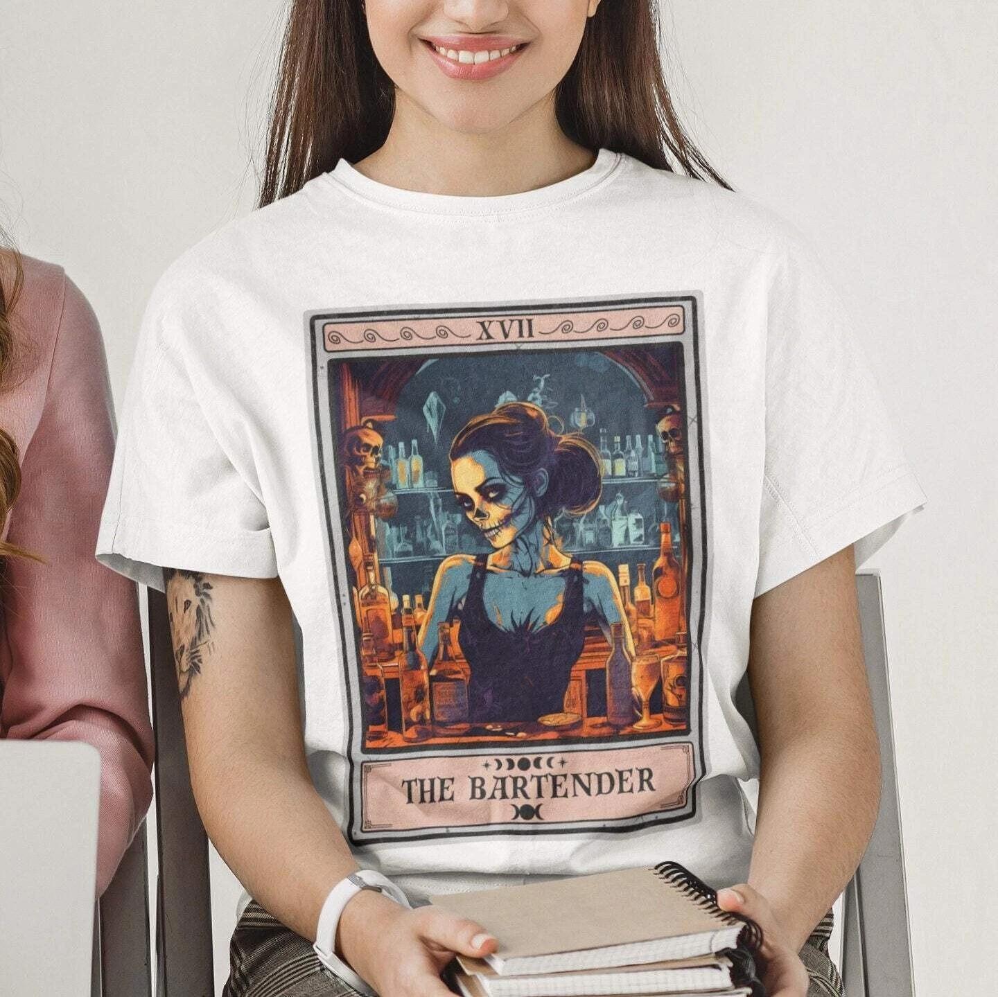 Bartender Tarot Card Shirt - Unique Gift for Bartenders S