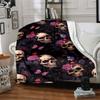 1pc Purple Skull blanket Lightweight Flannel Throw for Sofa Bed Travel Camping Livingroom Office Couch Chair