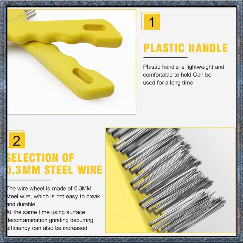 

Top Deals Wire Scratch Brush 8 Set, Stainless Steel 11 Inch With Handle Descaling Welding Dust Bending Hand Tool, Teel Brush