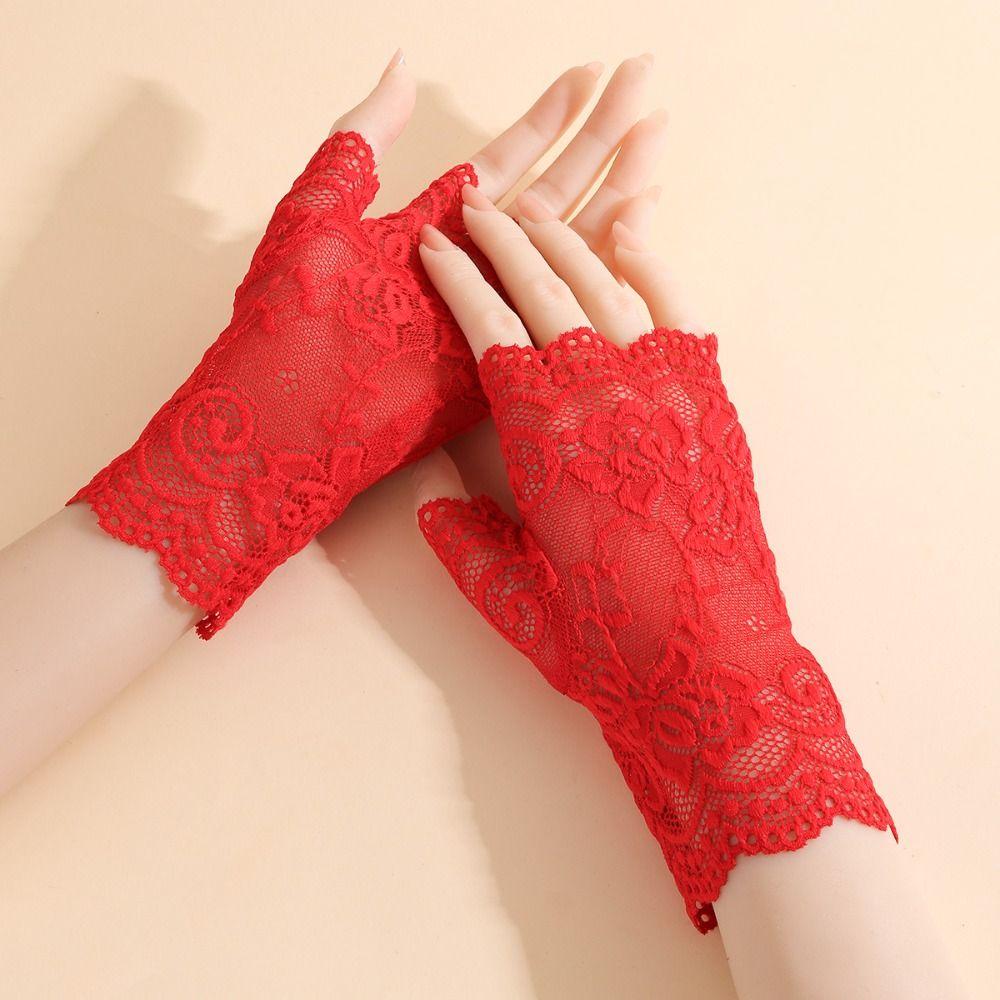 Half Finger Short Gloves Sunscreen Performance Gloves Wedding Bridal Gloves  Wedding Accessories