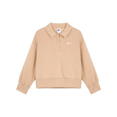 Printed Logo Long Sleeve Polo Shirt Women Tops Nude DQ5869-200