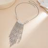European & American Multi-layer Tassel Necklace: Woven Net Clavicle Chain with Personality Design