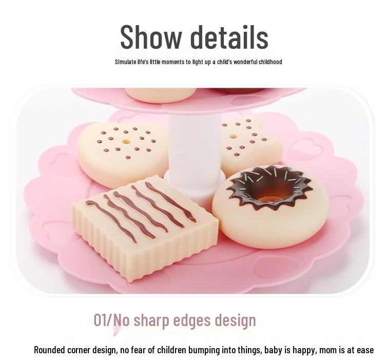 Kids' Dessert Tower Playset: Pretend Cake, Cookie, and Donut Toy Collection