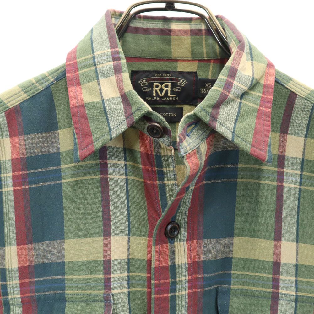 RRL Long Sleeve Check Shirt XS Khaki Men's Used