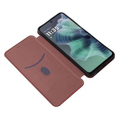 Για Motorola Moto G35 5G Θήκη Υφή ανθρακονήματος Αντικραδασμική Δερμάτινη PU Κάλυψη Τηλεφώνου