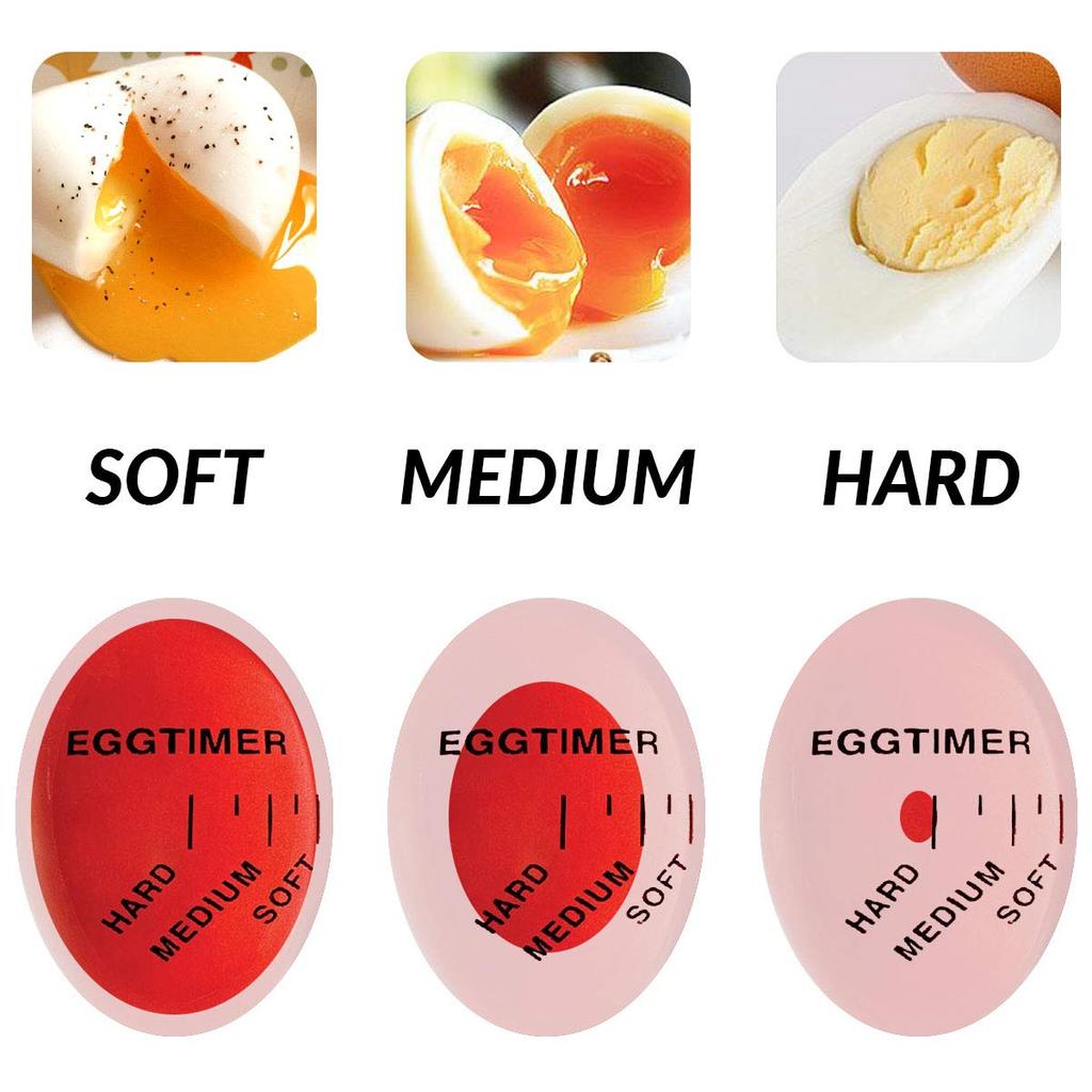 Röd Miljövänlig Harts Äggklocka - Färgskiftande Temperaturindikator för Perfekt Kokta Ägg Hemma Kök Matlagningsverktyg
