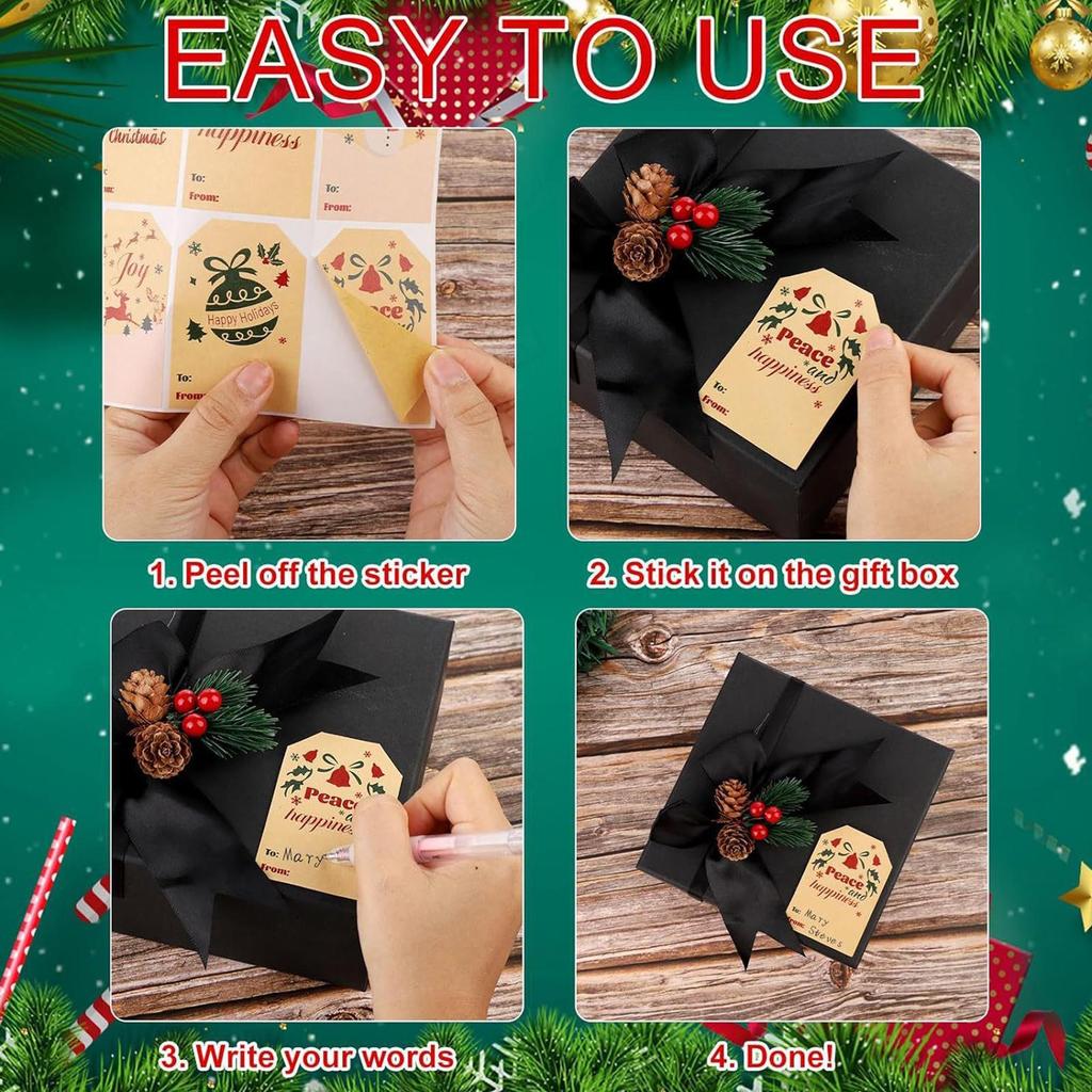 Christmas Stickers For Labels Adhesive Winter Decoration Decorative Sticker For Envelopes Cards Party Favor Family Gathering