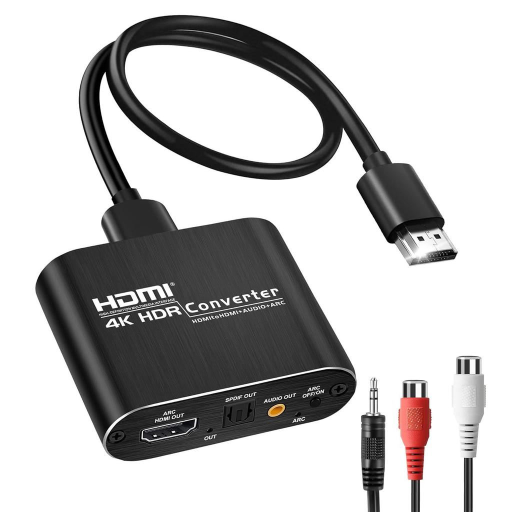 PS5/PS4 To Speaker HDMI Audio Splitter 4K 60Hz 2.0 with Optical Fiber, AUX & ARC Support