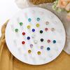 Korean version of small stud earrings colored rhinestone imitation pearl earrings simple 10 pairs combination set children's colored diamond stud