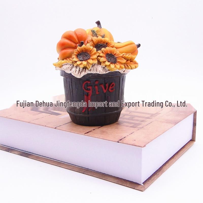 Pumpkin Owl and Turkey Harvest Festival Resin Figurine Decoration