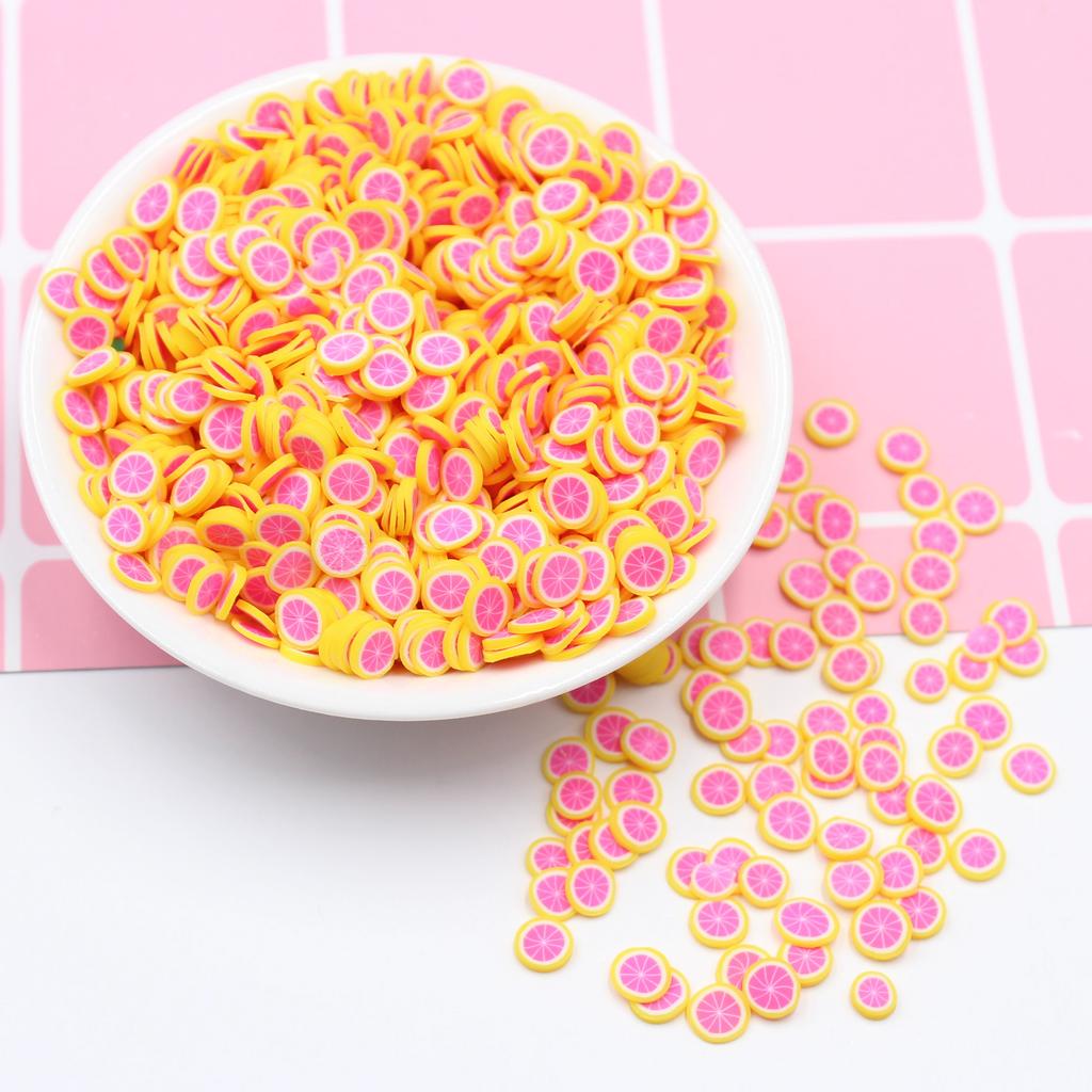 Hot Selling Miniature Polymer Clay Figurine Multi-Fruit Slices Sprinkles for Kids Craft and Slime