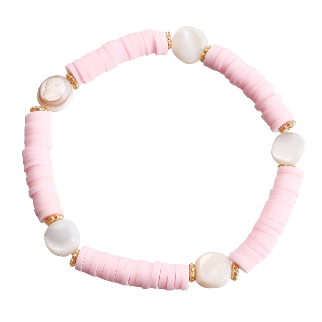Bohemian Resort Beach Wind Colorful Pottery Sheet Beaded Necklace Women'S Wind Bracelet Charm