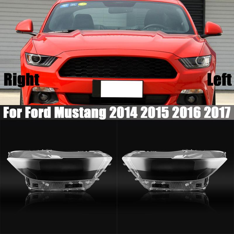 For Ford Mustang 2014 2015 2016 2017 Front Headlamp Cover Lamp Shade Headlight Shell Lens Plexiglass Replace Original Lampshade