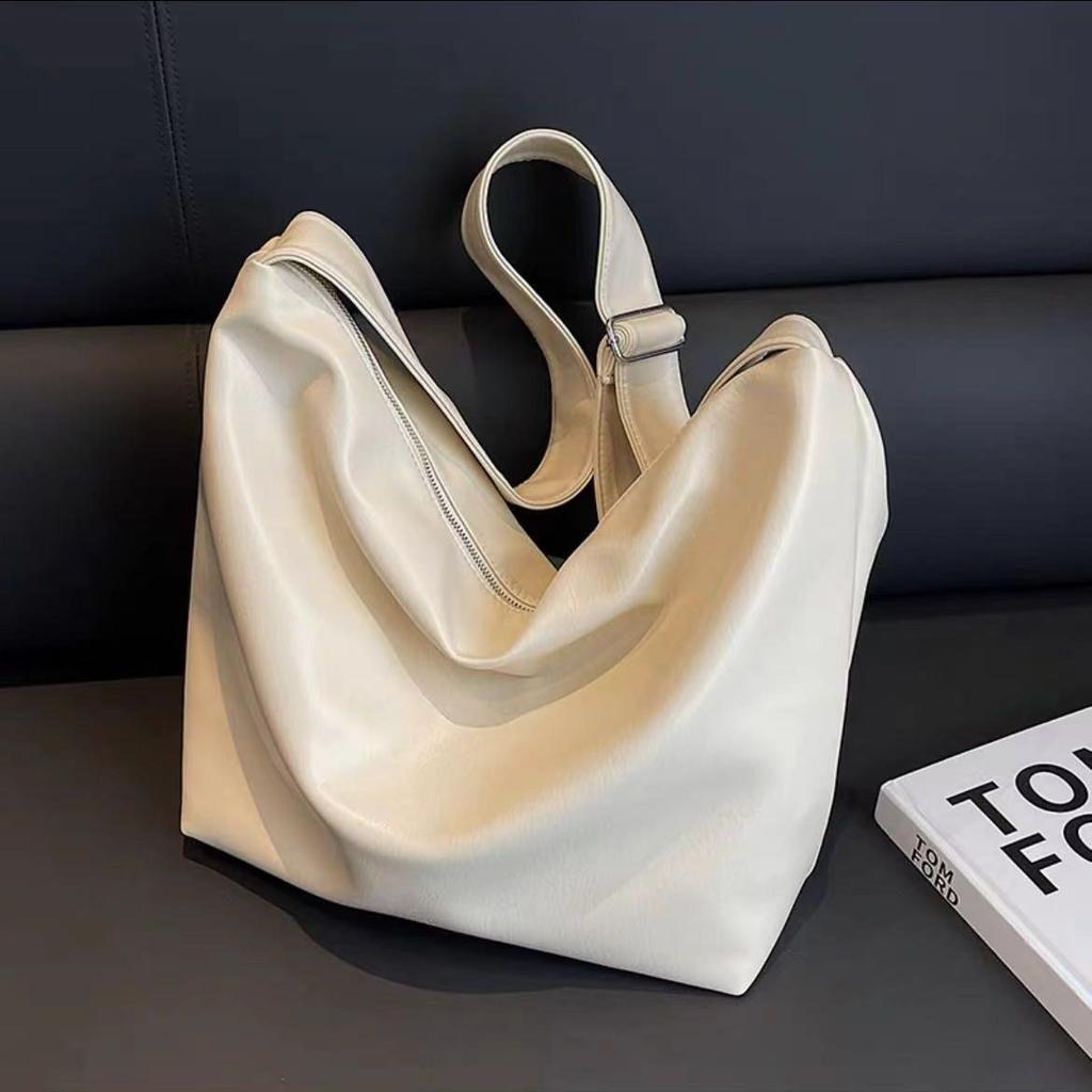 Korean Style Soft Leather Tote Bag Women's Large Capacity Bag Shoulder Bag Crossbody Bag